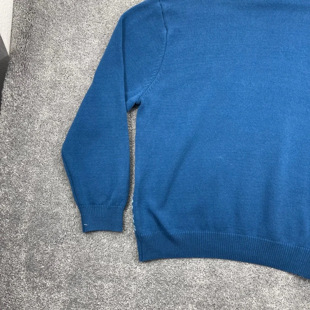 Roebuck & Co Sweater Mens 2XL Blue Stoked For Hanukkah Menorah Ugly Holiday
